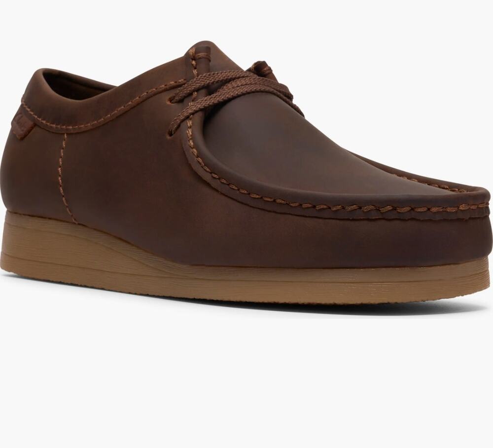 Clarks Wallabees Padmora Brown Leather LaceUp Shoes Size 10M Crepe Soles Comfort